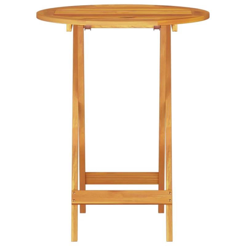 Folding Bistro Set 3 pcs Brown Solid Acacia Wood