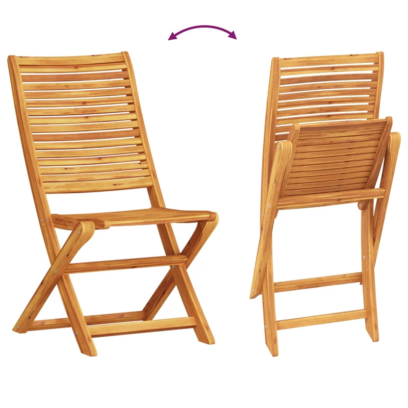 Folding Bistro Set 3 pcs Brown Solid Acacia Wood