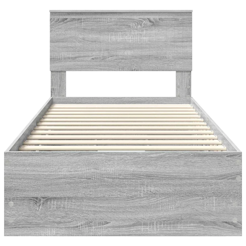 Bed Frame with Drawer Grey Sonoma 90 x 200 cm Engineer Wood