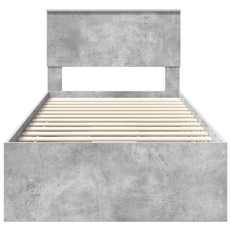Bed Frame with Drawer Concrete Grey 90 x 190 cm Engineer Wood