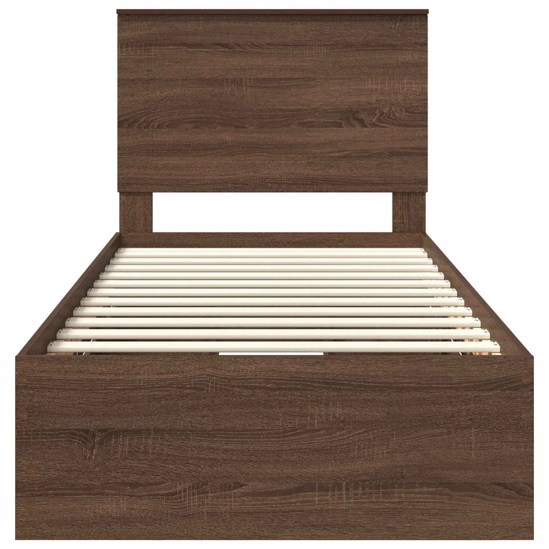 Bed Frame with Drawer Brown Oak 100 x 200 cm Engineer Wood