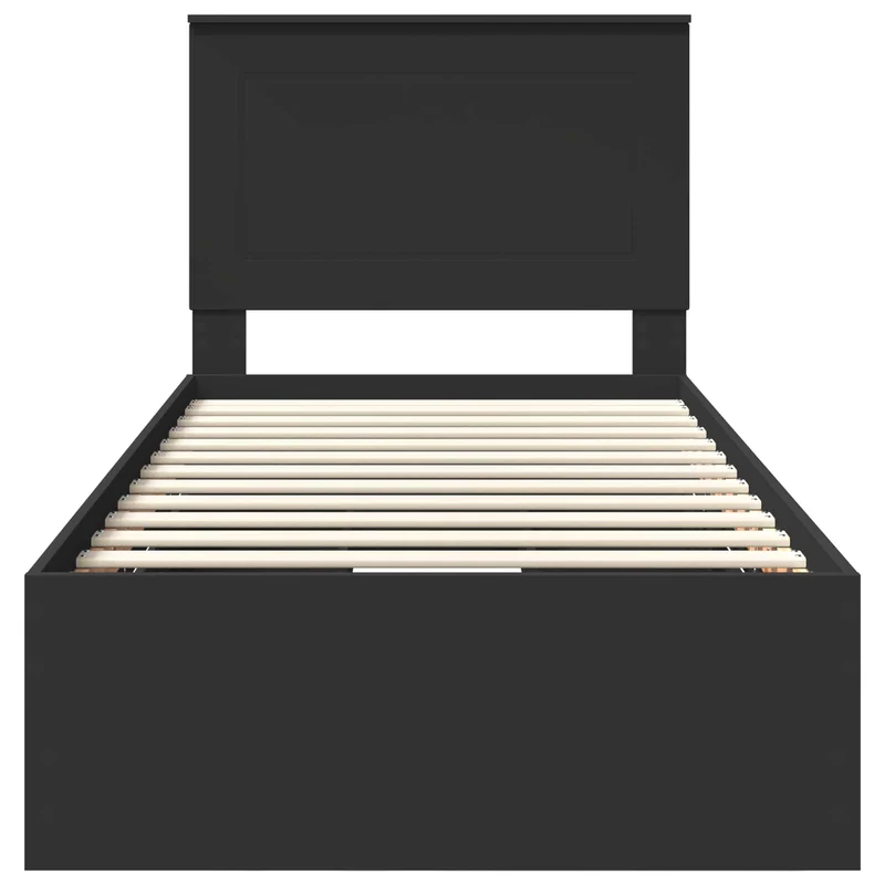 Bed Frame with Drawer Black 90 x 200 cm Engineer Wood