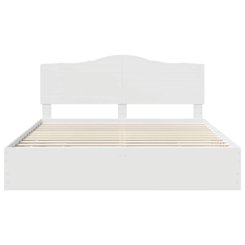 Bed Frame with Drawer White 180 x 200 cm Engineer Wood