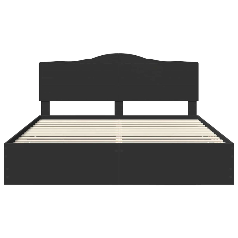 Bed Frame with Drawer Black 180 x 200 cm Engineer Wood