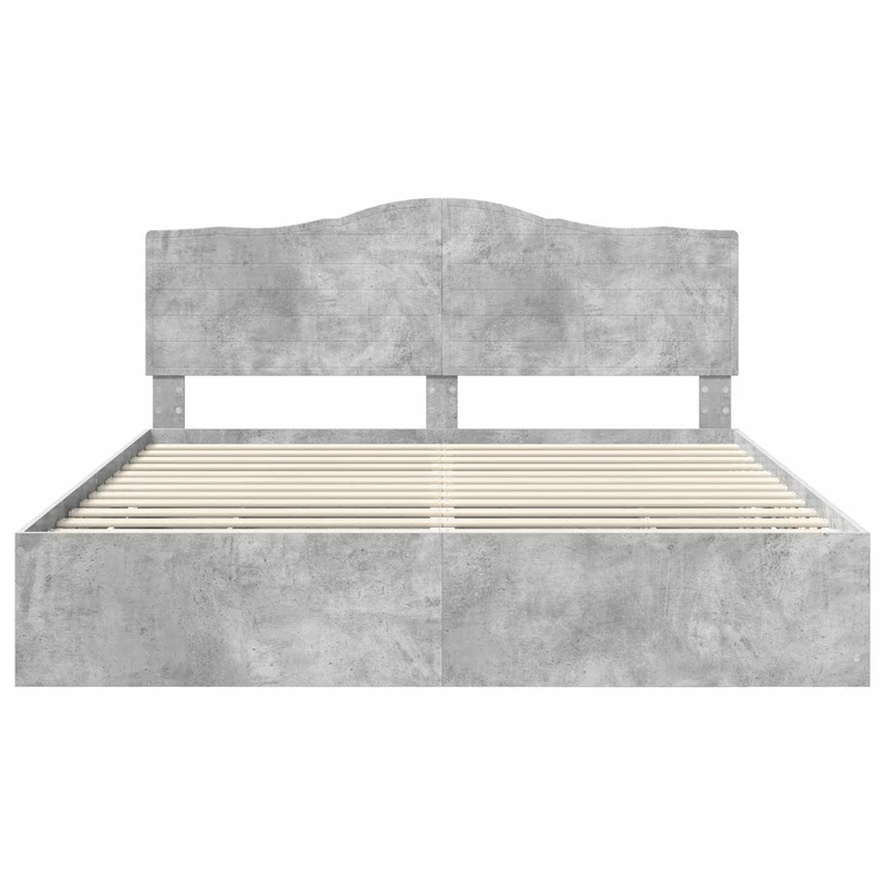 Bed Frame with Drawer Concrete Grey 180 x 200 cm Engineer Wood