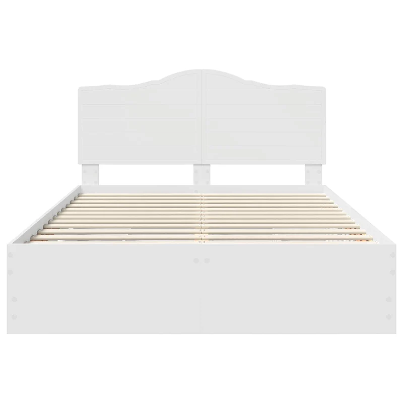 Bed Frame with Drawer White 160 x 200 cm Engineer Wood
