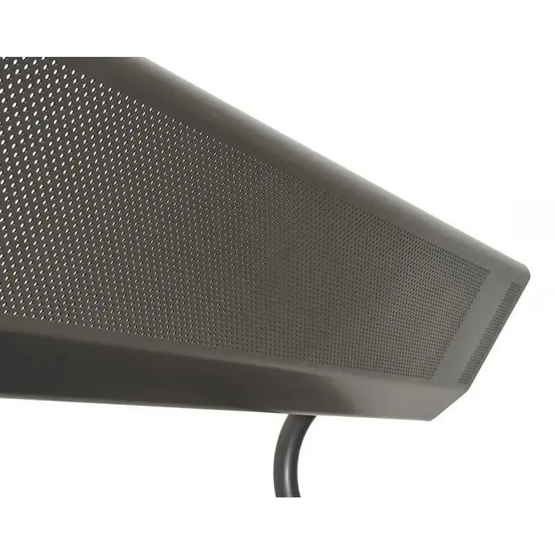 Banc métal Oslo 1 500 ou 1 800 mm, tôle acier perforée 2,5 mm, structure tube Ø 76 mm, avec ou sans embase