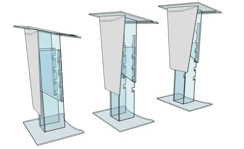 Pupitre de conférence plexiglas réglable en hauteur, 3 positions
