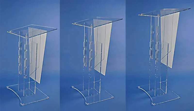 Pupitre de conférence plexiglas réglable en hauteur, 3 positions