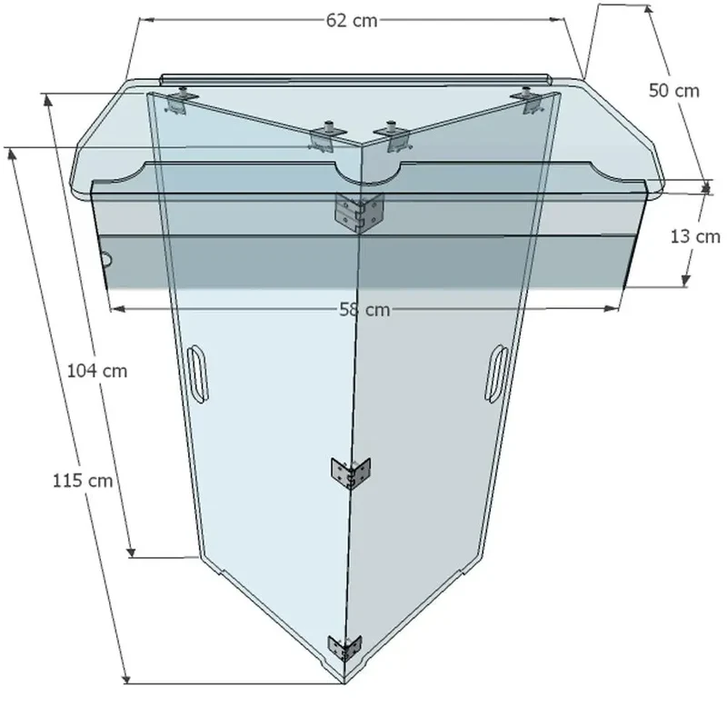 Pupitre de conférence pliable en plexiglas, 4 versions