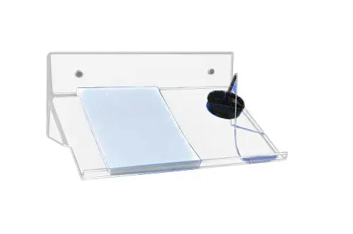 Tablette écritoire murale en plexiglas, fixe ou rabattable