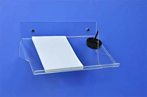Tablette écritoire murale en plexiglas, fixe ou rabattable