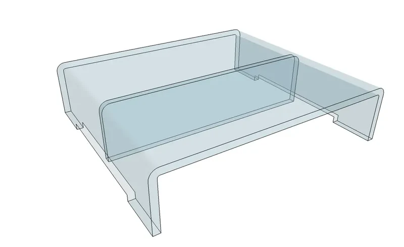 Rehausse pour pupitre en plexiglas, +13 cm, vendue seule