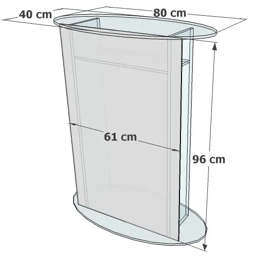 Pupitre de stand et borne d'accueil en plexiglas
