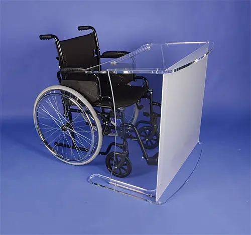 Pupitre PMR pour personnes à mobilité réduite, accessible en fauteuil