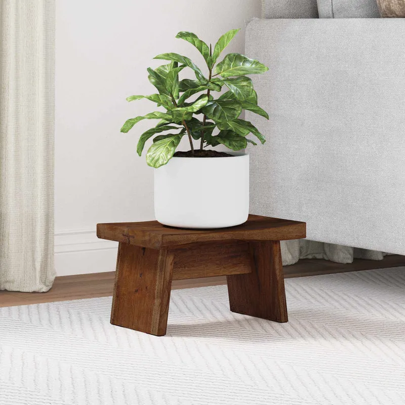 Stool Natural 29 x 20 x 17 cm Mahogany Wood