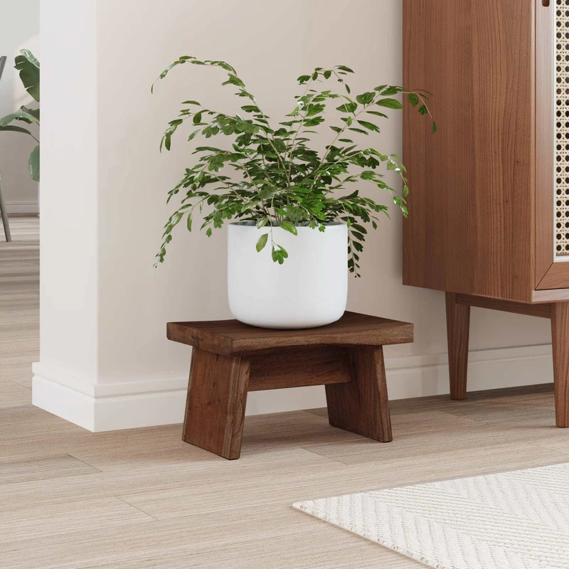 Stool Natural 29 x 20 x 17 cm Mahogany Wood