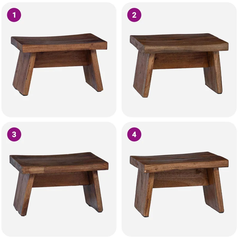 Stool Natural 29 x 20 x 17 cm Mahogany Wood
