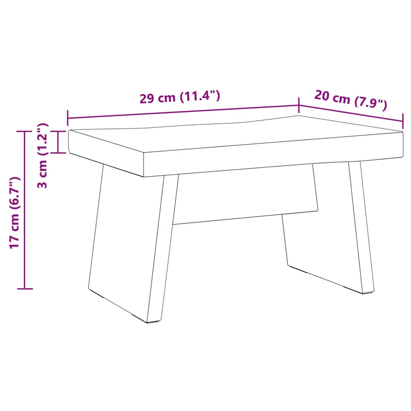 Stool Natural 29 x 20 x 17 cm Mahogany Wood
