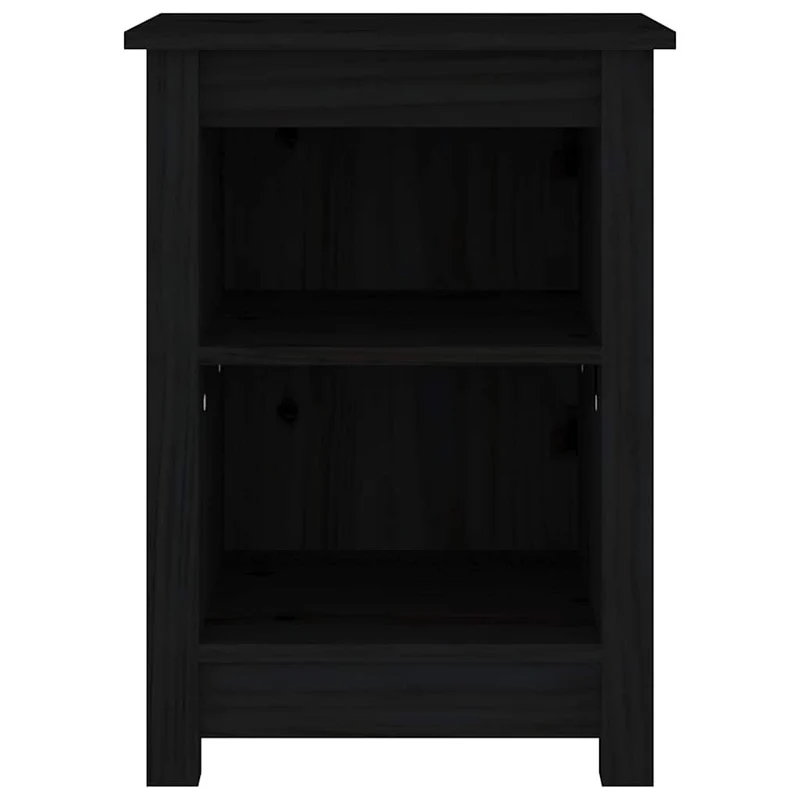 Bedside Cabinet Black 40x35x55 cm Solid Wood Pine