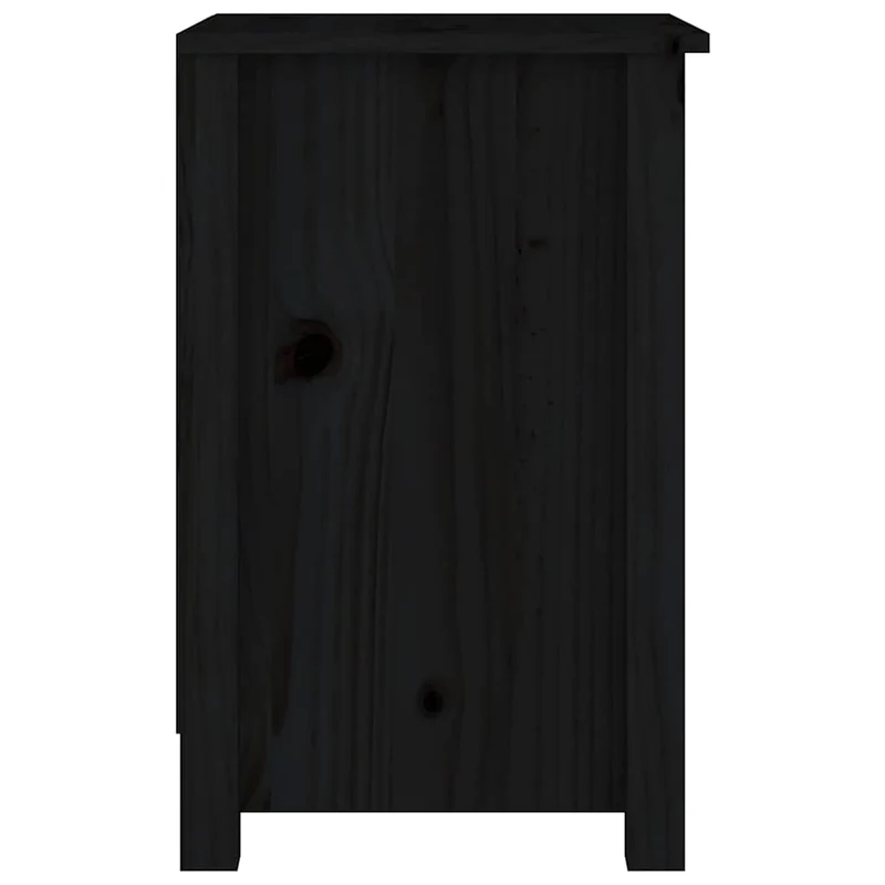 Bedside Cabinet Black 40x35x55 cm Solid Wood Pine