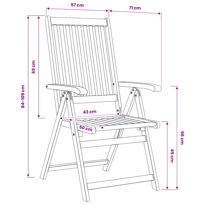 7 Piece Garden Dining Set 180x90x75 cm Solid Wood Acacia