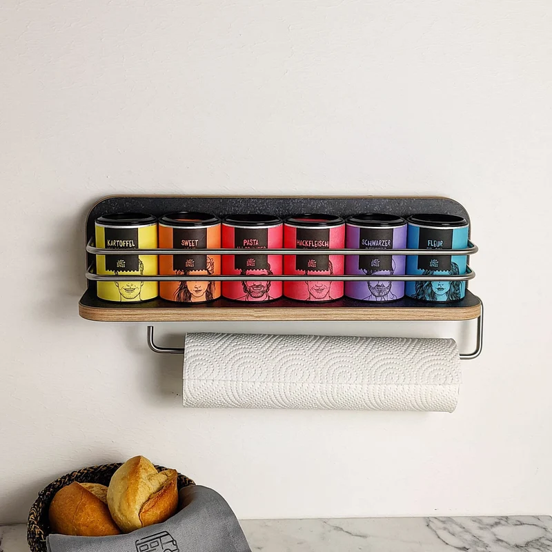 Étagère magnétique pour camping-car et caravane, comme porte-rouleau de cuisine et étagère à épices
