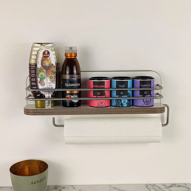 Étagère magnétique pour camping-car et caravane, comme porte-rouleau de cuisine et étagère à épices