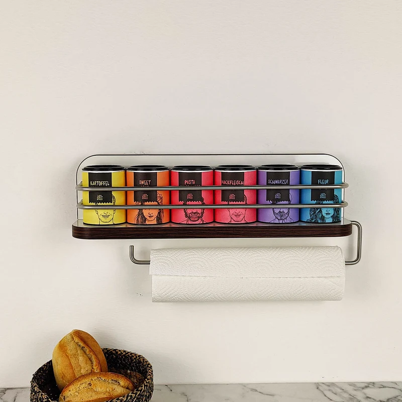 Étagère magnétique pour camping-car et caravane, comme porte-rouleau de cuisine et étagère à épices