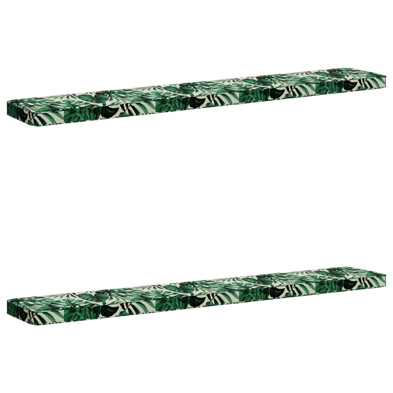 2-Piece Bench Cushions VUGHT 2 pcs 100% Polyester Leaf Pattern