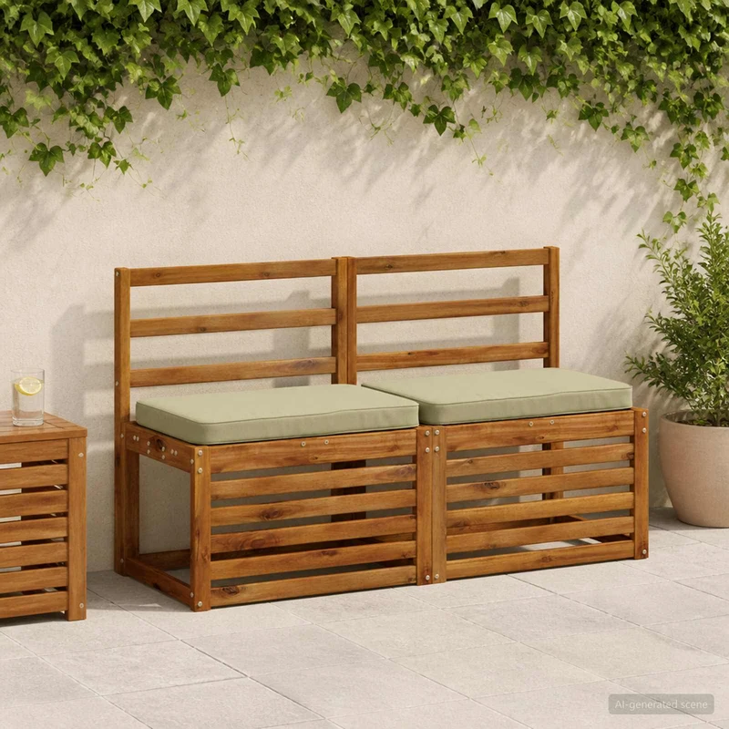2-Piece Bench Cushions VUGHT 2 pcs 100% Polyester Light Green