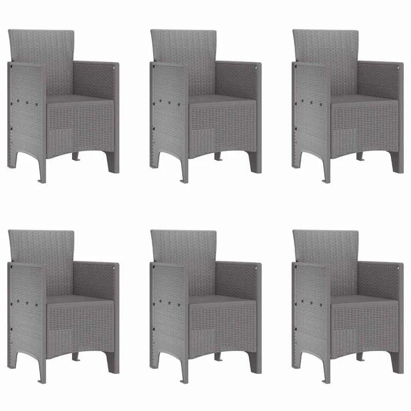 Garden Dining Set 7 pcs Light Grey Polypropylene