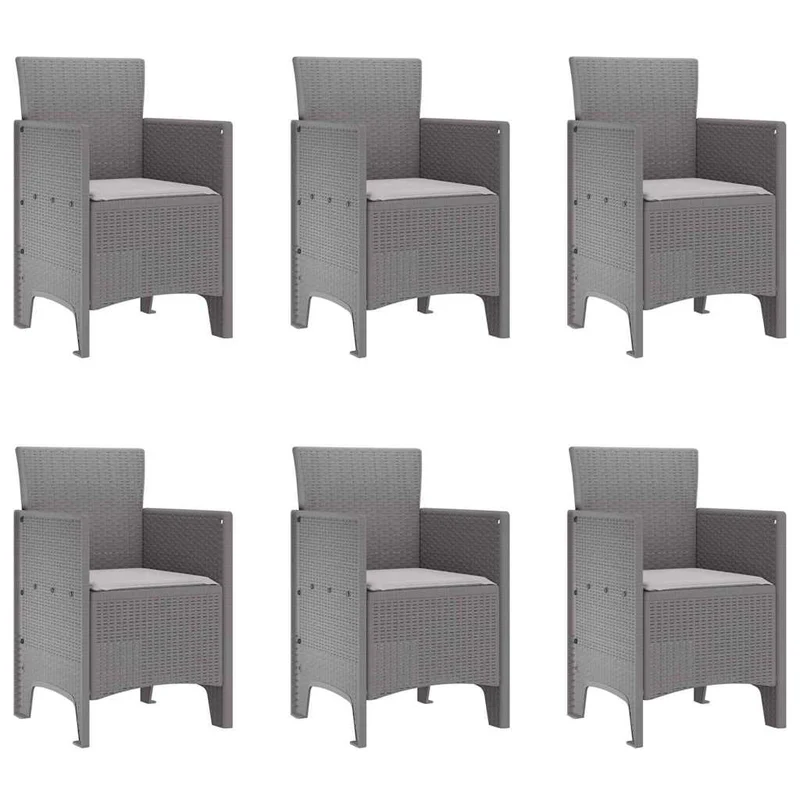 Garden Dining Set 7 pcs Light Grey Polypropylene