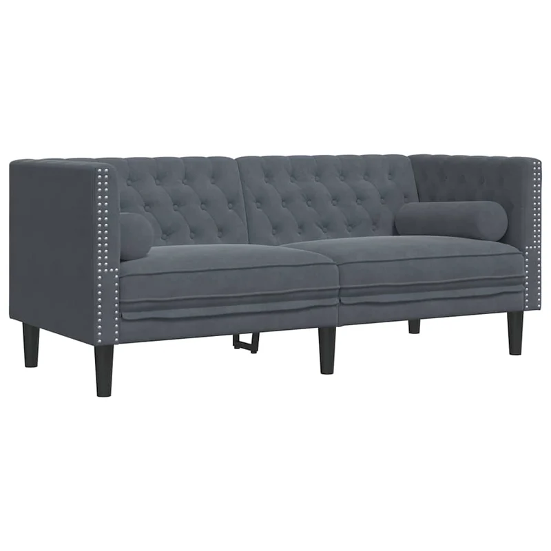 Sofa Dark Grey 174 x 74.5 x 70.5 cm Velvet