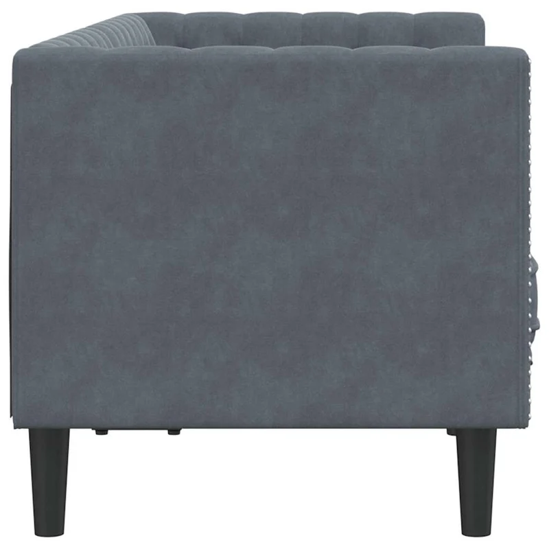 Sofa Dark Grey 174 x 74.5 x 70.5 cm Velvet