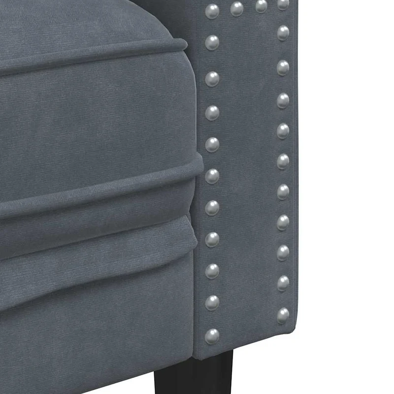 Sofa Dark Grey 174 x 74.5 x 70.5 cm Velvet