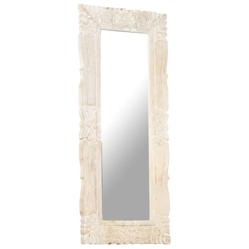 321634 vidaXL Mirror White 110x50 cm Solid Mango Wood