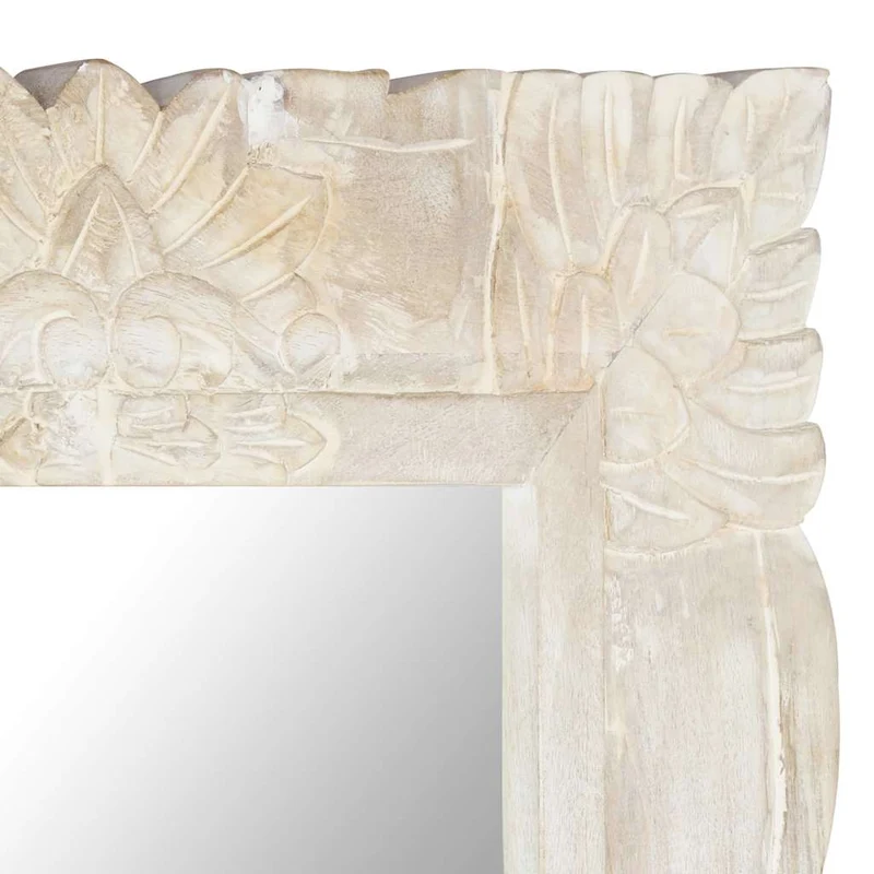321634 vidaXL Mirror White 110x50 cm Solid Mango Wood