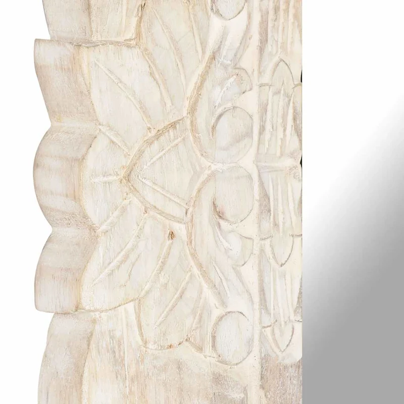 321634 vidaXL Mirror White 110x50 cm Solid Mango Wood