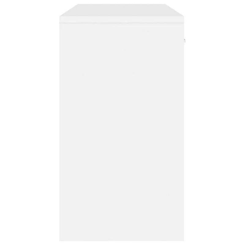 Desk with Drawer&Cabinet High Gloss White 100x40x73 cm