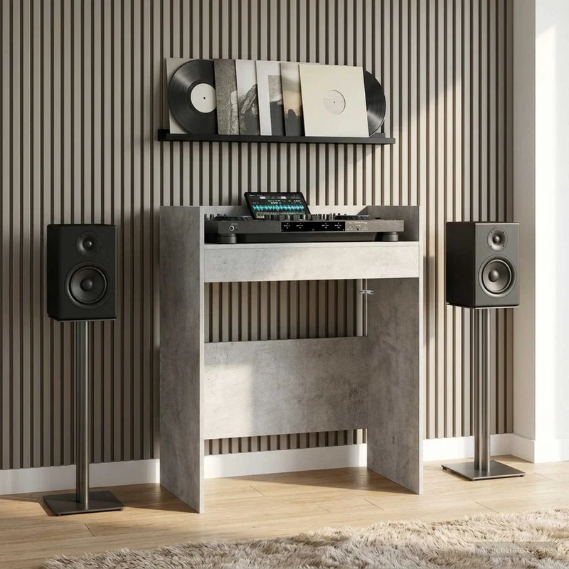 DJ Table Concrete Grey 82 x 45 x 102 cm Engineered Wood