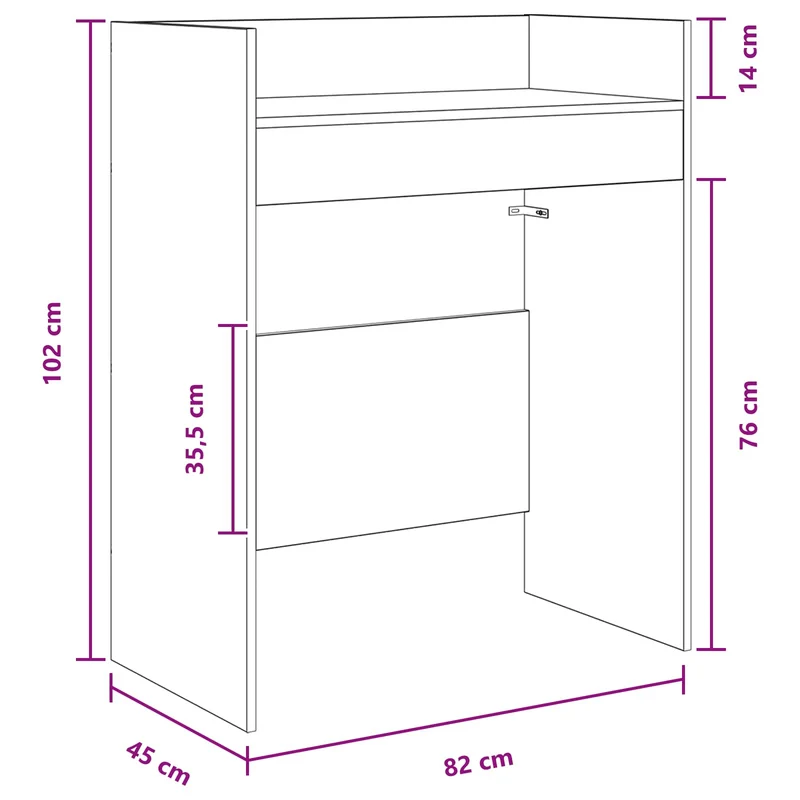 DJ Table Concrete Grey 82 x 45 x 102 cm Engineered Wood