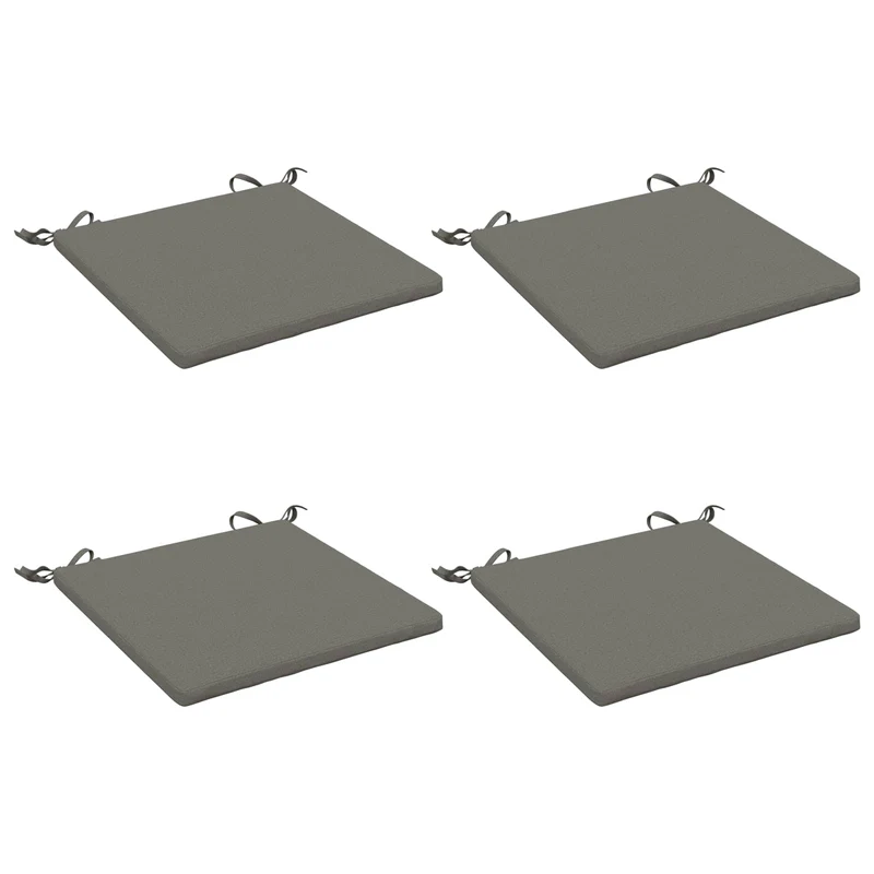 Seat Cushions SOEST 4 pcs 100% Polyester Grey 50 x 50 x 3 cm