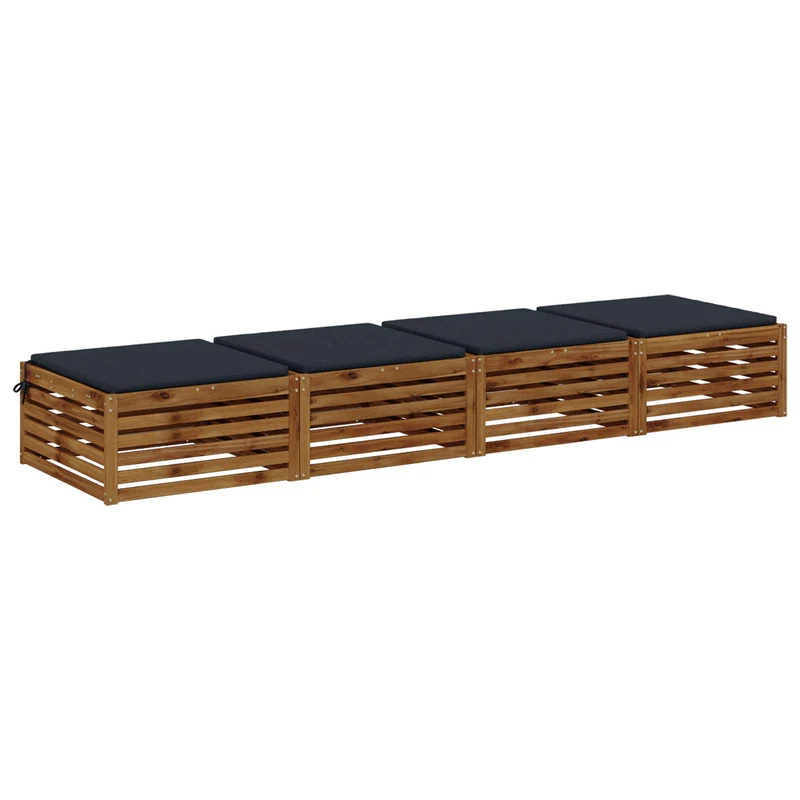 Seat Cushions SOEST 4 pcs 100% Polyester Dark Blue