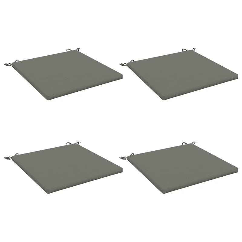 Seat Cushions SOEST 4 pcs 100% Polyester Grey 60 x 60 x 3 cm