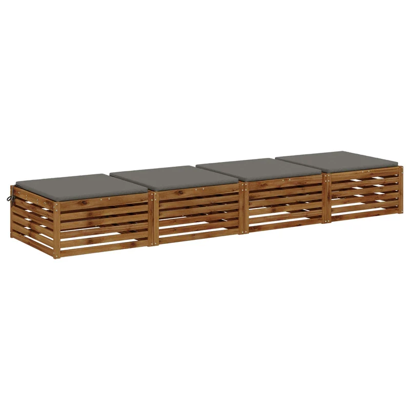 Seat Cushions SOEST 4 pcs 100% Polyester Grey 60 x 60 x 3 cm