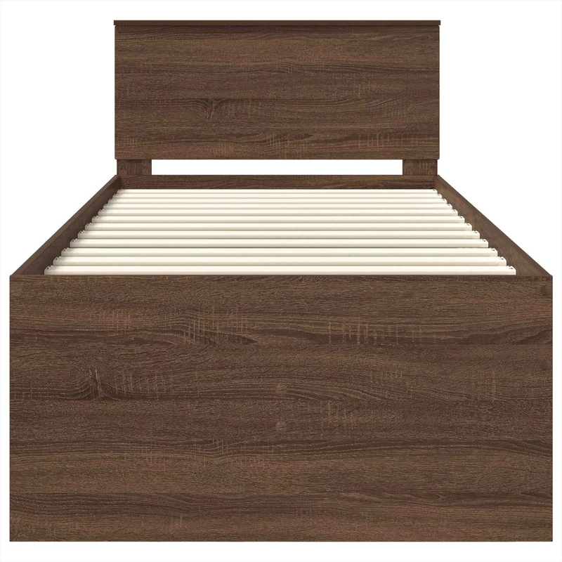 Daybed Manual Brown Oak and Black 75 x 190 cm Engineered Wood