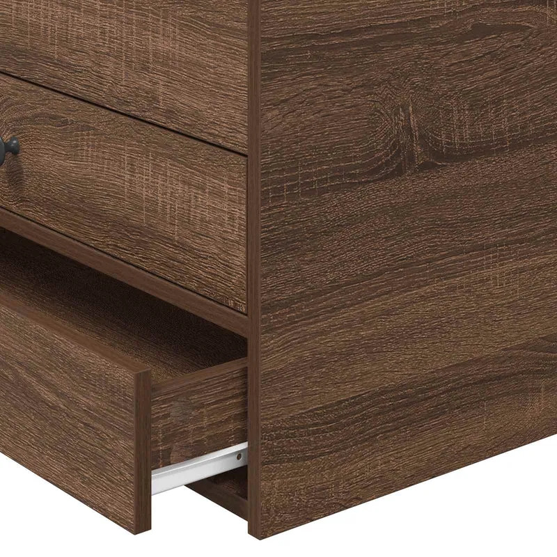 Daybed Manual Brown Oak and Black 75 x 190 cm Engineered Wood