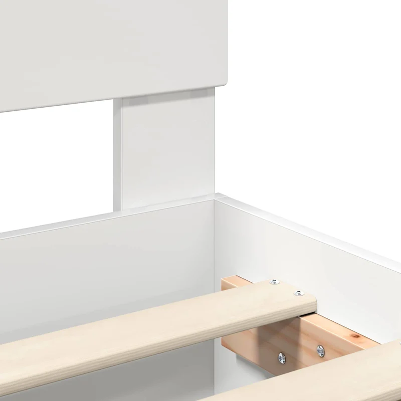 Bed Frame with Headboard White 200 x 200 cm Engineered Wood