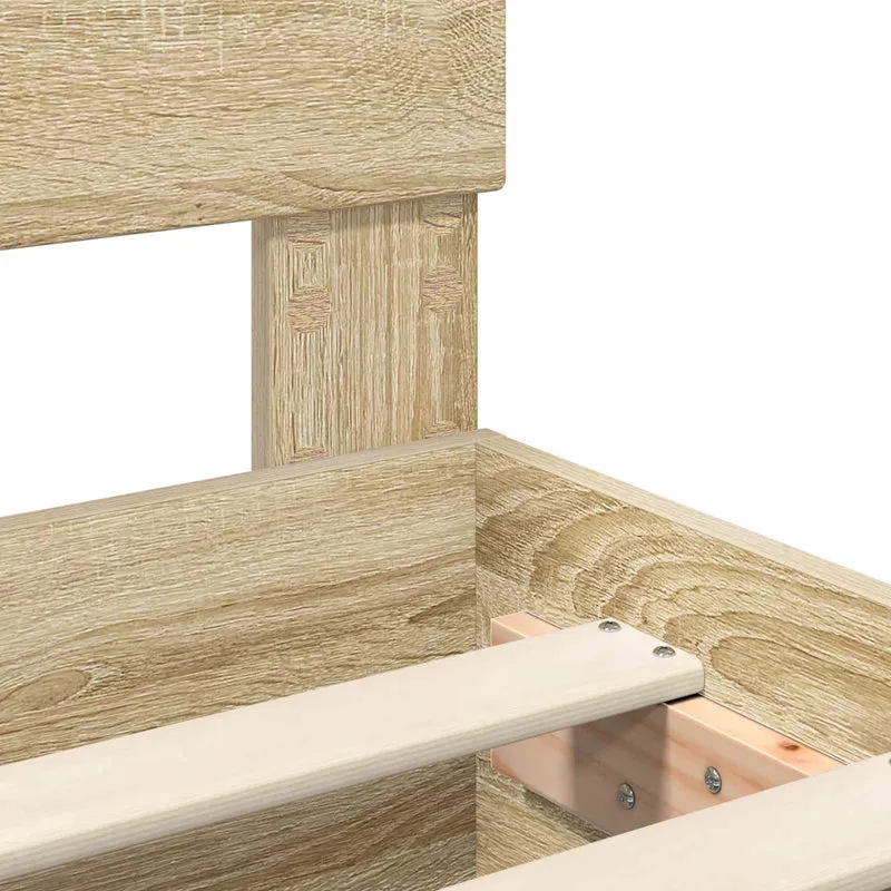 Bed Frame Sonoma Oak 200 x 200 cm Engineered Wood